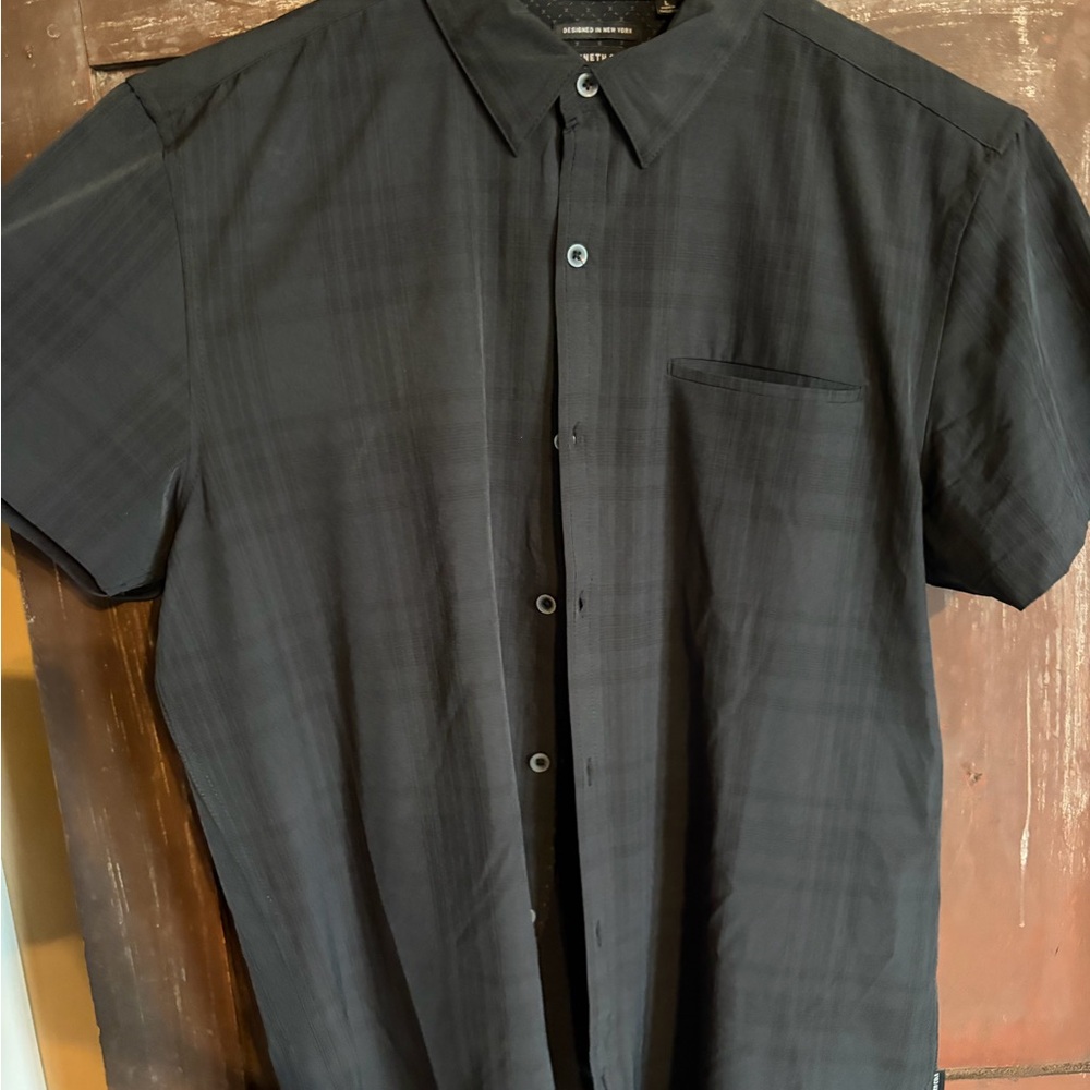 Kenneth Cole Charcoal Plaid Button Down Shirt
